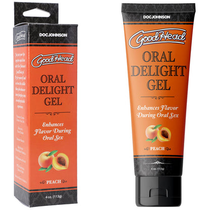 GoodHead Oral Delight Gel - Peach - Peach Flavoured Oral Gel - 120 ml Tube