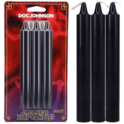 Japanese Drip Candles - Black - Black 3-Pack