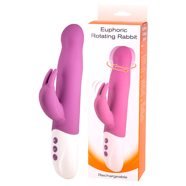 Seven Creations Euphoric Rotating Rabbit - Purple 23.4 cm USB Rechargeable Rabbit Vibrator with