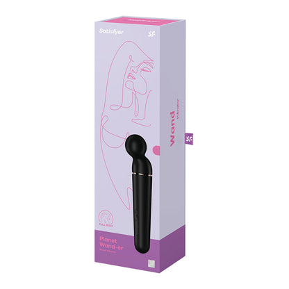 Satisfyer Planet Wand-er - Black - Black/Rose Gold USB Rechargeable Massager Wand