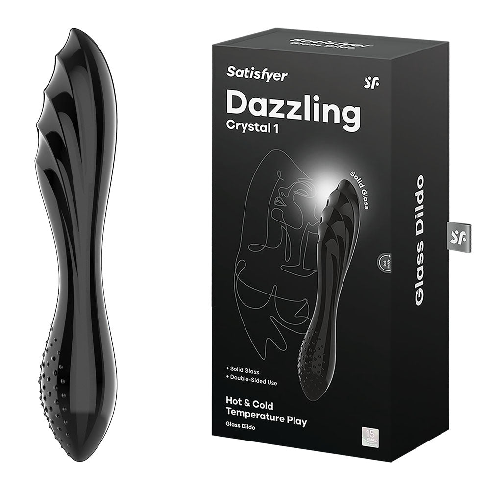 Satisfyer Dazzling Crystal 1 - Black - Black Glass Double Ended Dildo