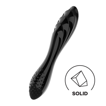 Satisfyer Dazzling Crystal 1 - Black - Black Glass Double Ended Dildo