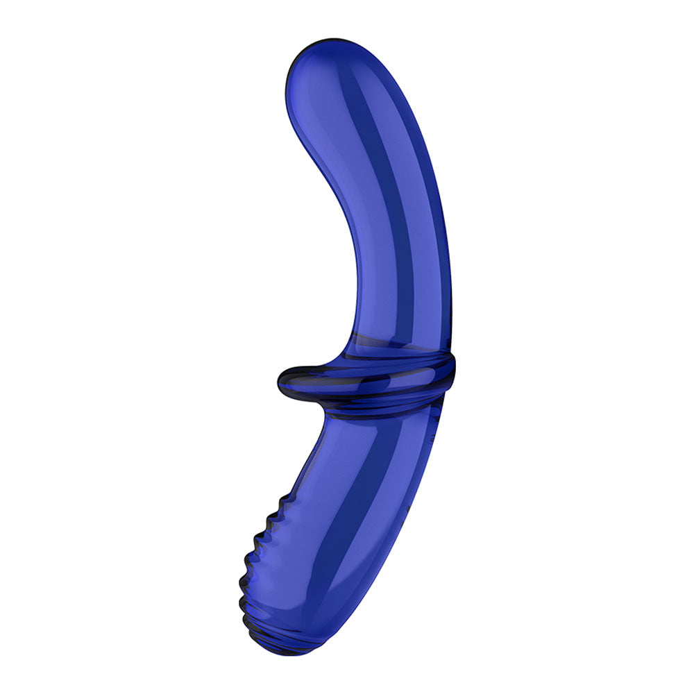 Satisfyer Double Crystal - Blue - Blue Glass Double Ended Dildo