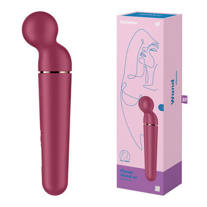 Satisfyer Planet Wand-er - Berry - Berry/Rose Gold USB Rechargeable Massager Wand