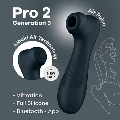 Satisfyer Pro 2 Generation 3 with App Control - Dark Grey Touch-Free USB-Rechargeable Clitoral