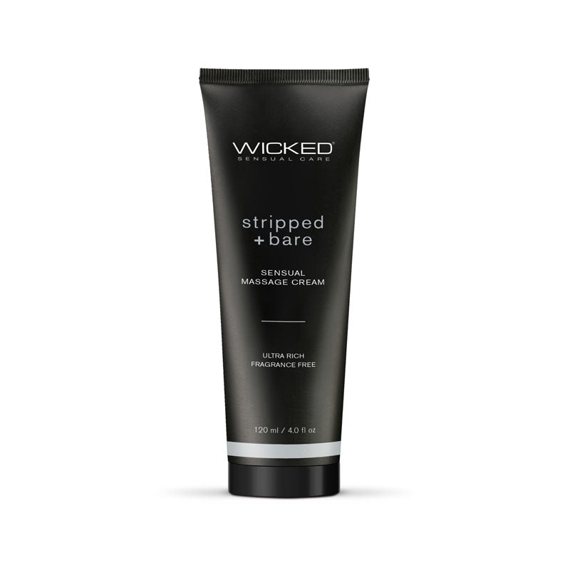 Wicked STRIPPED + BARE Sensual Massage Cream - Unscented Massage Cream - 120 ml Tube