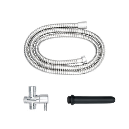 AquaClean 3 Piece Shower Douche Set with Shower Hose, Silicone Nozzle & Switch Valve - Shower D