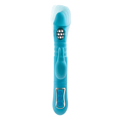 Adam & Eve EVES THRUSTING TRIPLE JOY RABBIT - Teal 25 cm USB Rechargeable Thrusting Rabbit Vibe