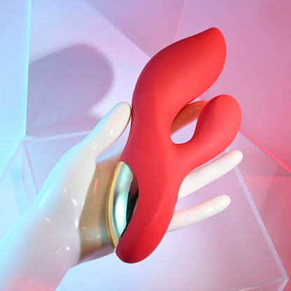 Adam & Eve EVES BIG AND CURVY G - Red 19.8 cm USB Rechargeable Rabbit Vibrator