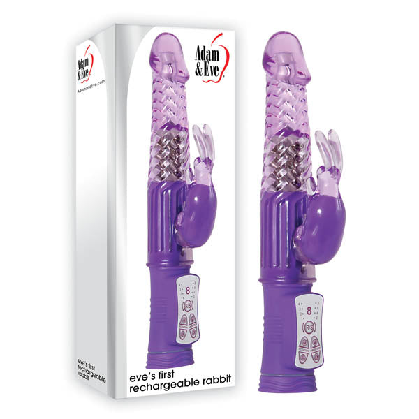 Adam & Eve Eves First Rechargeable Rabbit - Purple 22.9 cm (9) USB Rechargeable Rabbit Vibrator