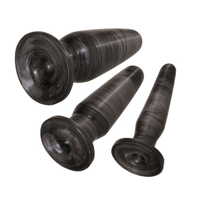 Adam & Eve ANAL ROCKETS TRAINER SET - Black Butt Plugs - Set of 3 Sizes