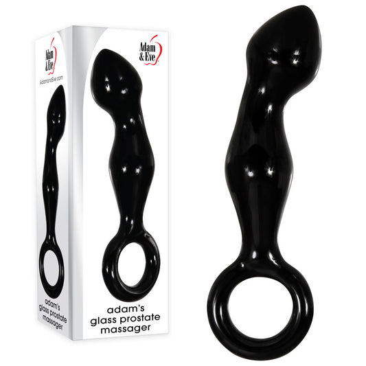 Adam & Eve ADAMS GLASS PROSTATE MASSAGER - Black Glass 16.6 cm Prostate Massager