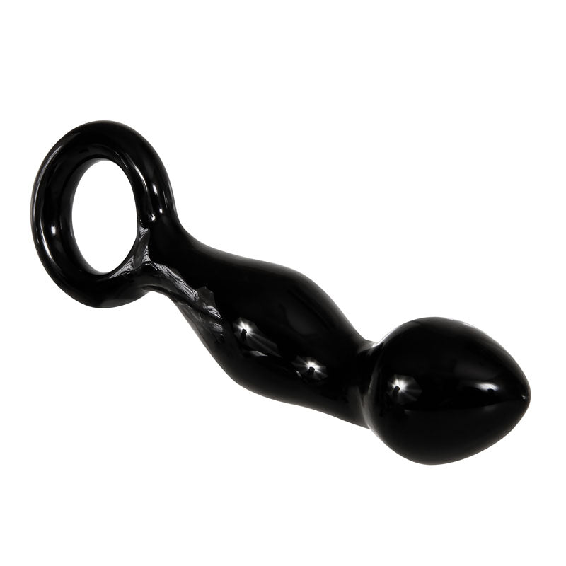 Adam & Eve ADAMS GLASS PROSTATE MASSAGER - Black Glass 16.6 cm Prostate Massager