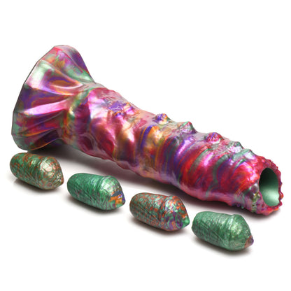 Creature Cocks Larva Silicone Dildo - Coloured 22.9 cm Fantasy Dildo with Eggs