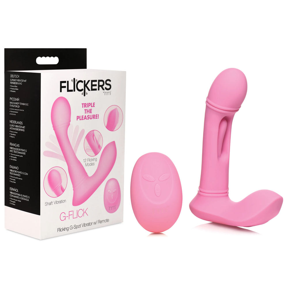 Inmi Flickers G-Flick Flicking G-Spot Vibrator - Pink 15 cm USB Rechargeable Flicking Vibrator