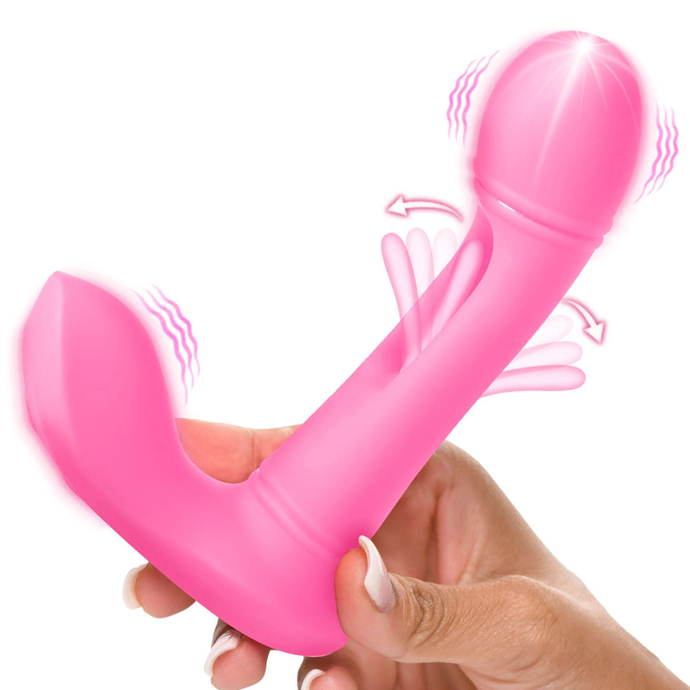 Inmi Flickers G-Flick Flicking G-Spot Vibrator - Pink 15 cm USB Rechargeable Flicking Vibrator