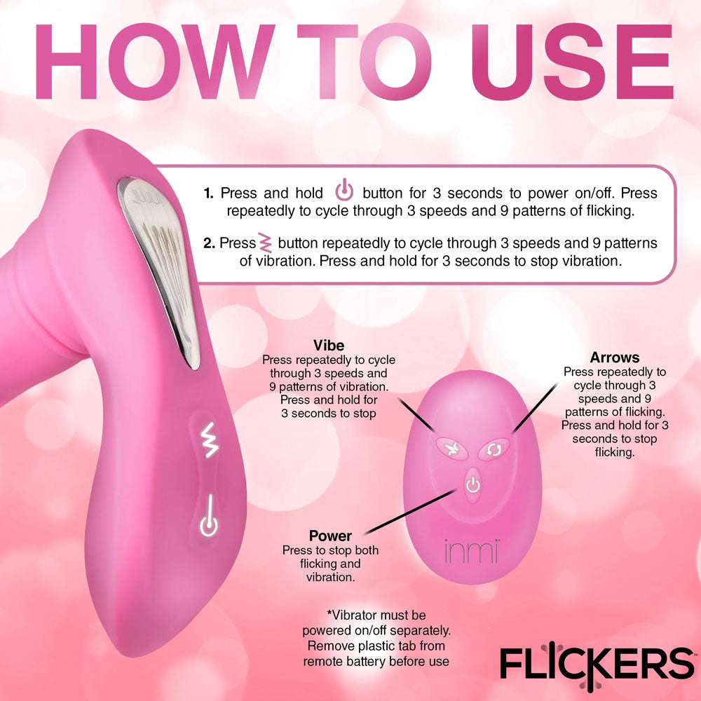 Inmi Flickers G-Flick Flicking G-Spot Vibrator - Pink 15 cm USB Rechargeable Flicking Vibrator