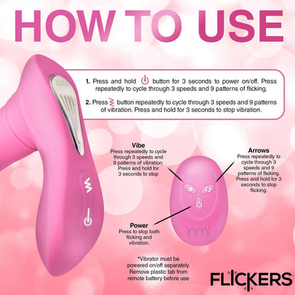 Inmi Flickers G-Flick Flicking G-Spot Vibrator - Pink 15 cm USB Rechargeable Flicking Vibrator