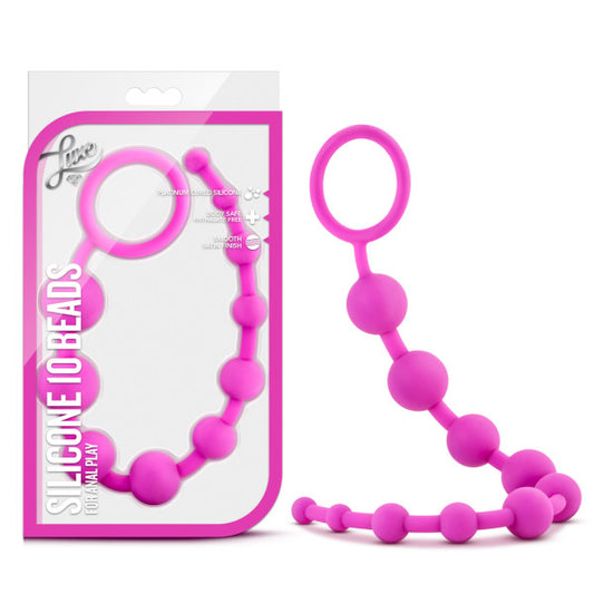 Luxe - Silicone 10 Beads - Pink 31.75 cm (12.5) Anal Beads