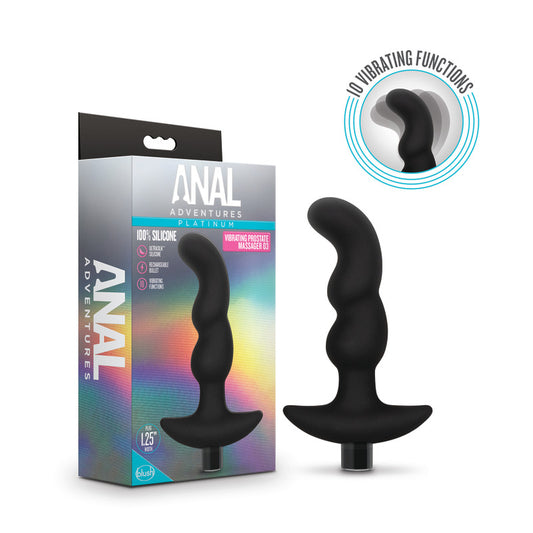 Anal Adventures Platinum Vibrating Prostate Massager 03 - Black USB Rechargeable 15.2 cm Prosta