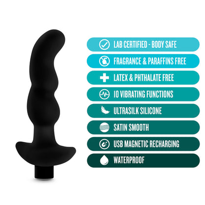 Anal Adventures Platinum Vibrating Prostate Massager 03 - Black USB Rechargeable 15.2 cm Prosta