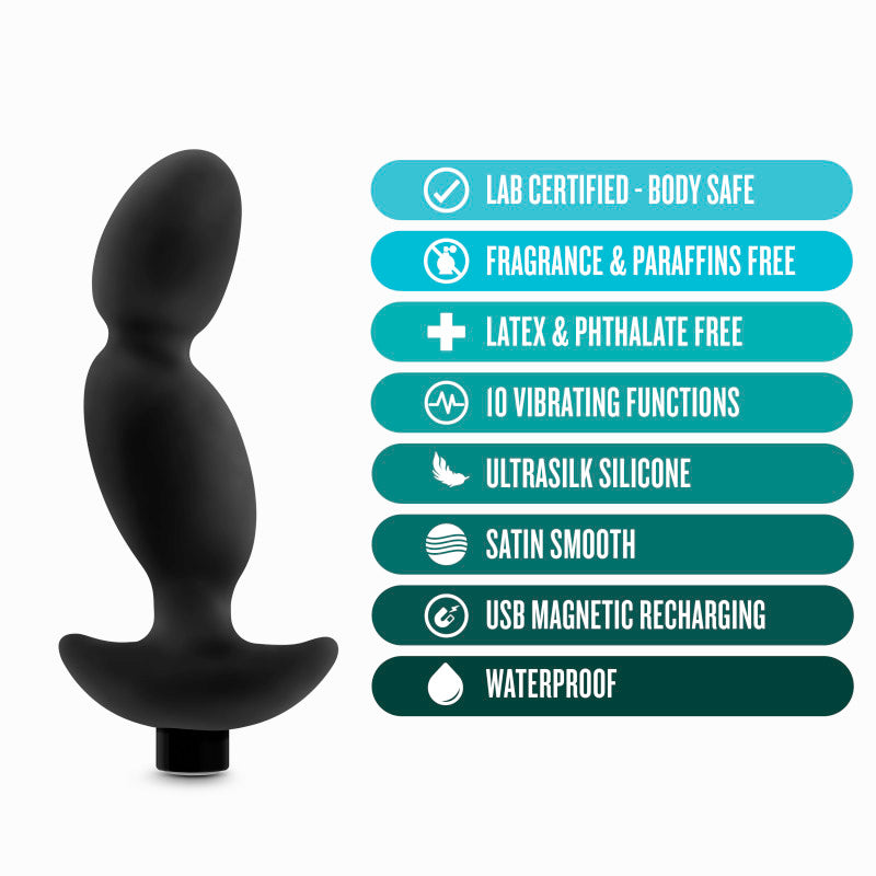 Anal Adventures Platinum Vibrating Prostate Massager 04 - Black 16.5 cm USB Rechargeable Prosta