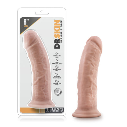 Dr. Skin 8 Cock with Suction Cup - Flesh 20.3 cm Dong