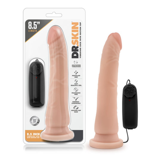 Dr. Skin 8.5 Vibrating Realistic Cock - Flesh 21.6 cm Vibrating Dong