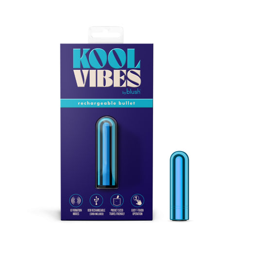 Kool Vibes - Rechargeable Mini Bullet - Blueberry - Blueberry 6.4 cm USB Rechargeable Bullet