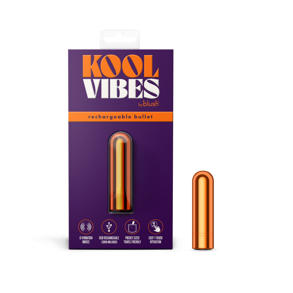 Kool Vibes - Rechargeable Mini Bullet - Tangerine - Orange 6.4 cm USB Rechargeable Bullet