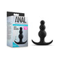 Anal Adventures Platinum Beaded Plug - Black 7.6 cm (3) Silicone Butt Plug