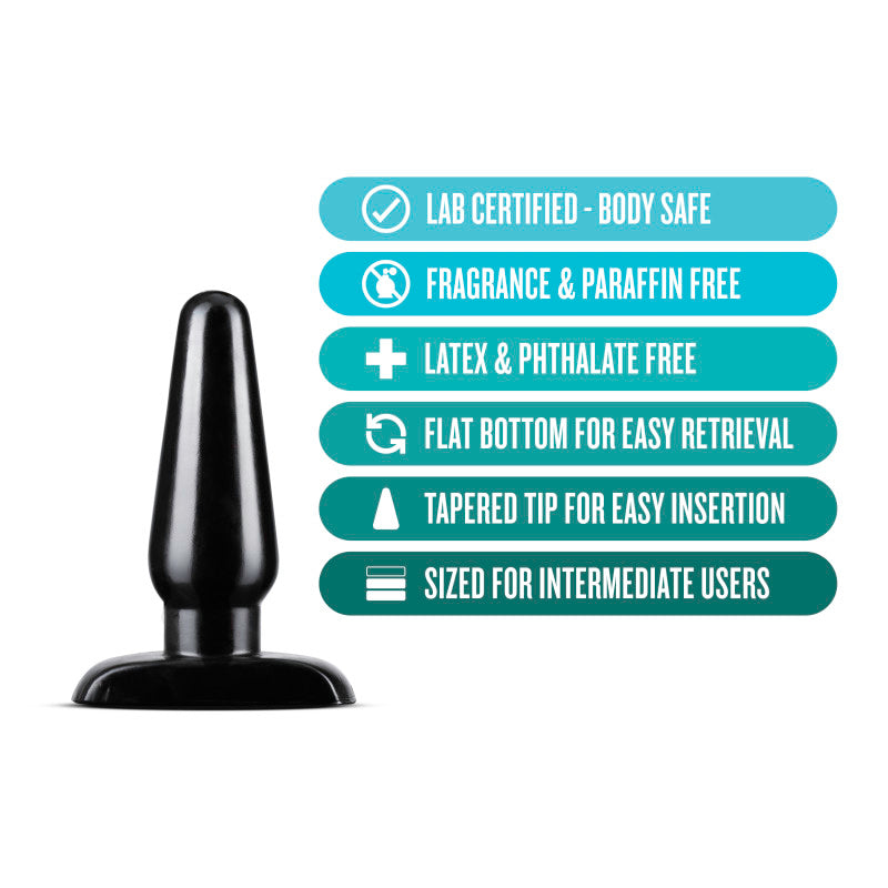 Anal Adventures Basic Anal Plug - Medium - Black 12 cm Butt Plug