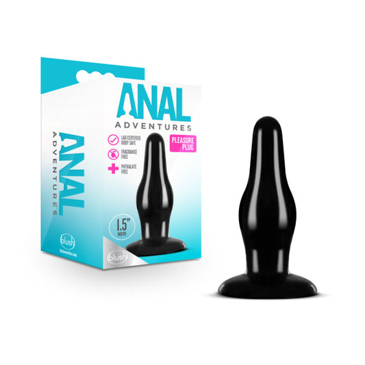 Anal Adventures Pleasure Plug - Black 10.8 cm (4.25) Butt Plug