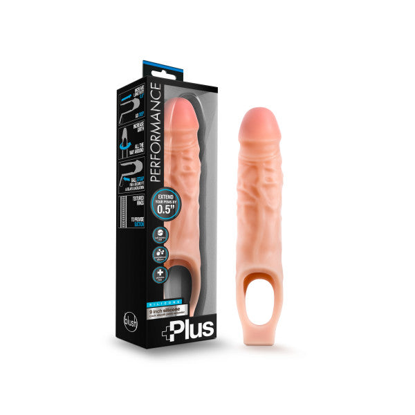 Performance Plus 9 Silicone Cock Sheath Penis Extender - Flesh 1.3 cm (0.5) Penis Extension Sle