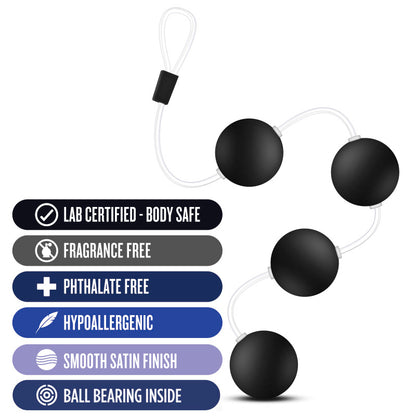 Anal Adventures Pleasure Balls - Black - Black 38 cm Anal Balls