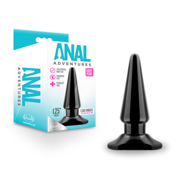 Anal Adventures Easy Plug - Black 10.1 cm (4) Butt Plug