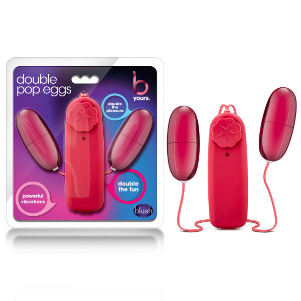 B Yours Double Pop Eggs - Cerise Pink Dual Vibrating Eggs