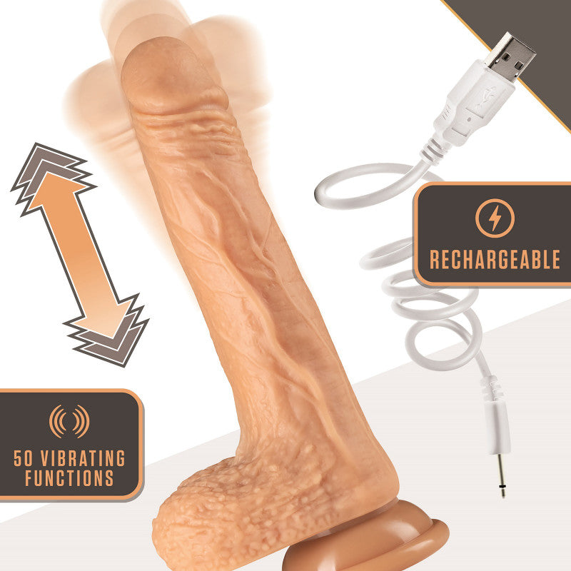 Dr. Skin Silicone Dr. Grey - Flesh - Flesh 19.7 cm (7.75) USB Rechargeable Thrusting Dong