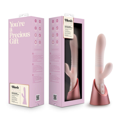 Blush - Fraya - Pink - Pink 24.1 cm USB Rechargeable Thrusting Rabbit Vibrator