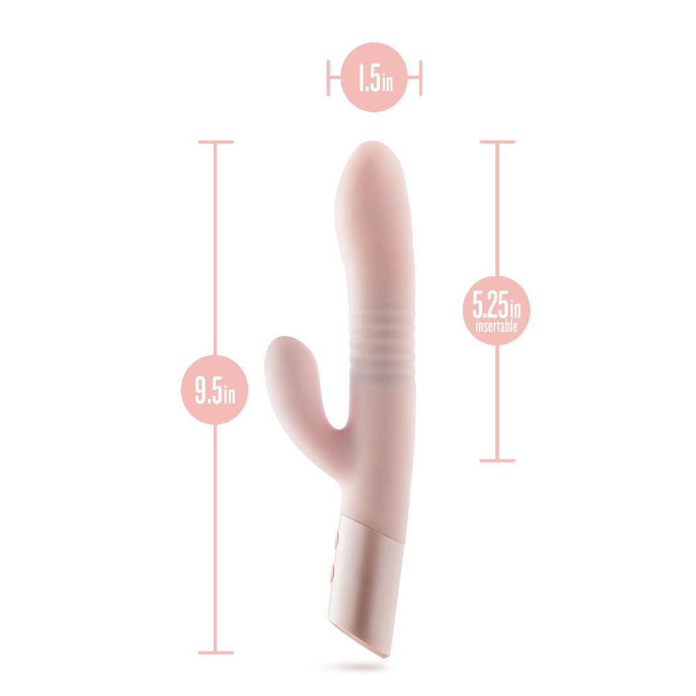 Blush - Fraya - Pink - Pink 24.1 cm USB Rechargeable Thrusting Rabbit Vibrator