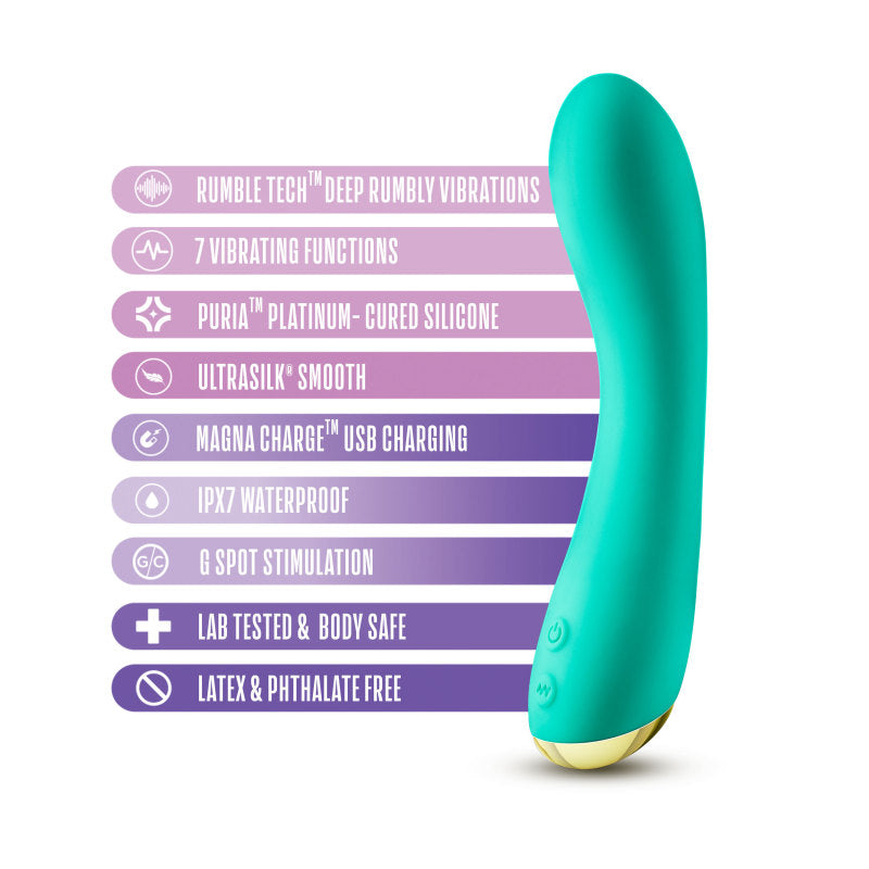 Aria Luscious AF - Teal 17.8 cm USB Rechargeable Vibrator