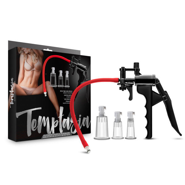 Temptasia Clit Pleasure & Enhancement System - Clear Clitoris Pump with 3 Interchangeable Cylin