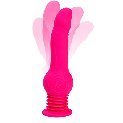 Maia TEGAN - Pink 23.6 cm USB Rechargeable Jumping Vibrating Dong with Remote