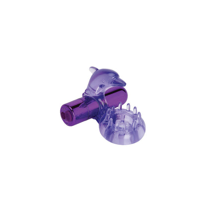 Bodywand Rechargeable Dolphin Ring with Clit Ticklers - Purple USB Rechargeable Vibrating Cock