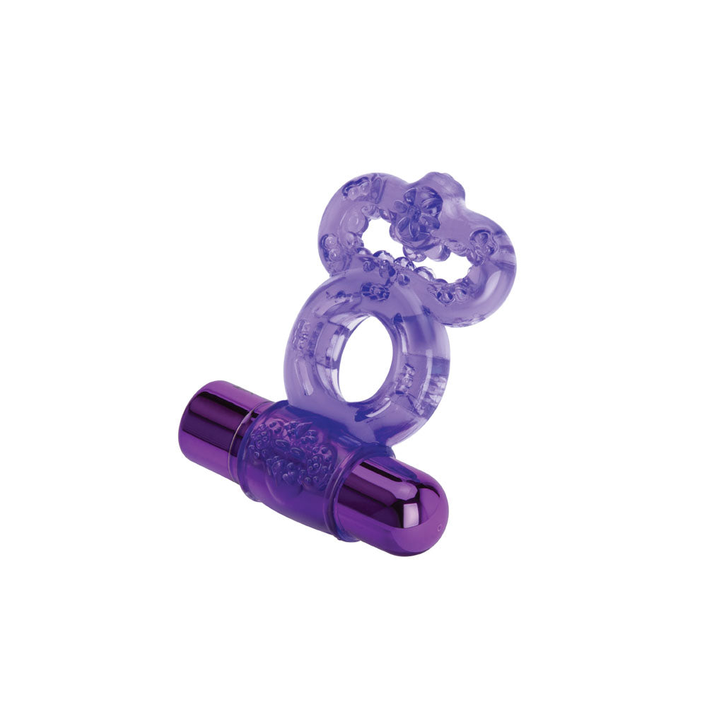 Bodywand Rechargeable Duo Ring - Purple USB Rechargable Vibrating Cock Ring