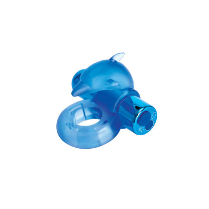 Bodywand Rechargeable Dancing Dolphin Ring - Blue USB Rechargeable Vibrating Cock Ring