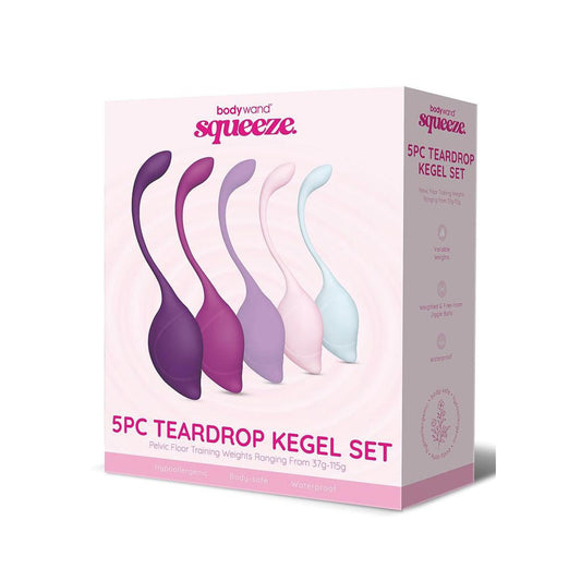 Bodywand Squeeze 5pc Teardrop Kegel Set - Weighted Kegel Set - 5 Piece Kit