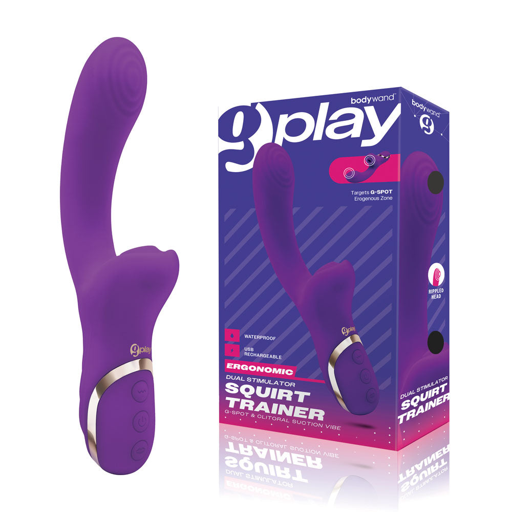 Bodywand G-Play Dual Stimulator Squirt Trainer - Purple 22 cm USB Rechargeable Rabbit Vibrator