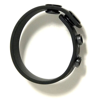 Boneyard Silicone Cock Strap Black - Black 3-Snap Adjustable Cock Ring