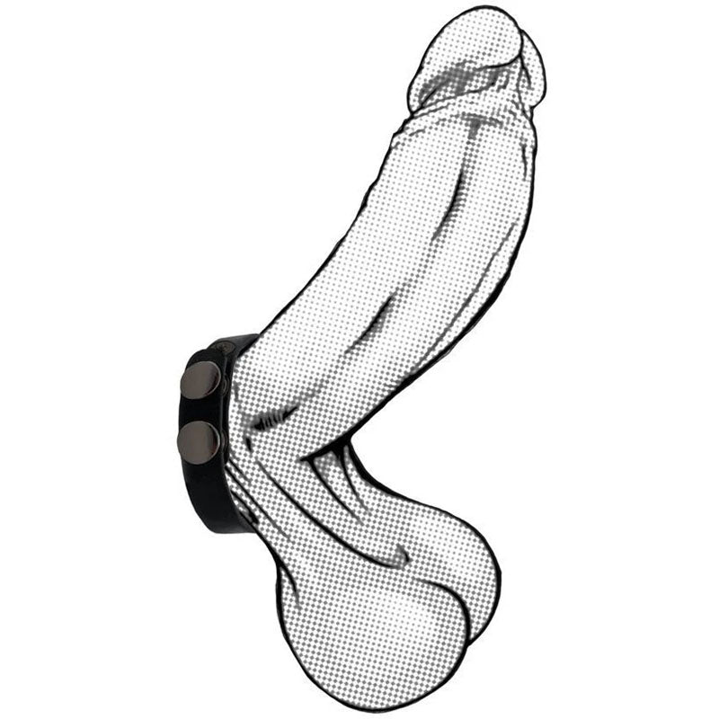 Boneyard Silicone Cock Strap Black - Black 3-Snap Adjustable Cock Ring